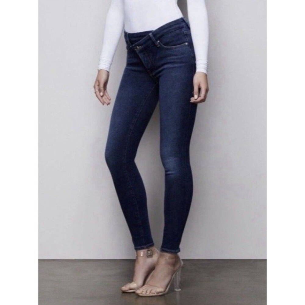 Good American Good Legs Crossover Wrap Waist Women’s Sz 16 Skinny Stretch Jeans